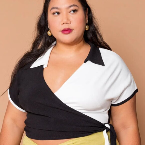 Colour Block Wrap Top - Picture 5 of 6